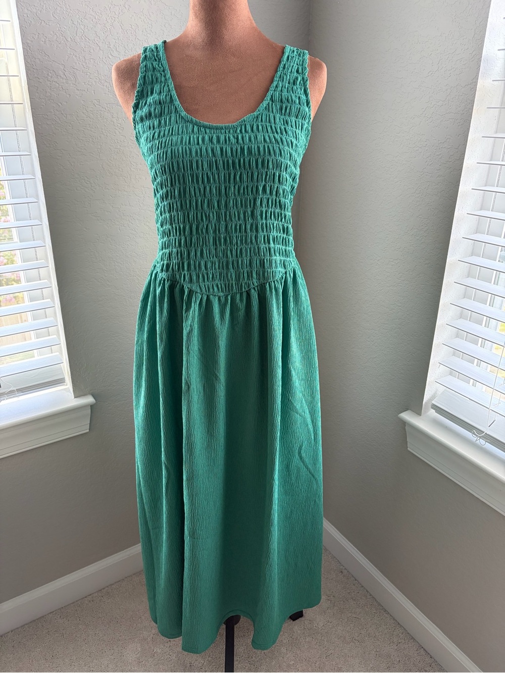 NWT Old Navy Teal Smocked Maxi Dress